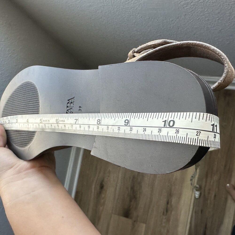 ZARA Split Leather Fisherman Sandals Brown Suede Strappy Flat NWT US 8 EUR 39 - Picture 6 of 6